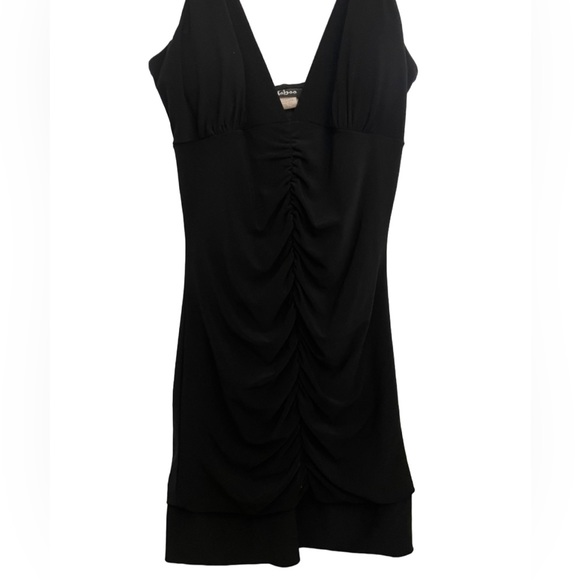 BLACK RUCHED MINI DRESS - Picture 4 of 5